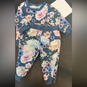 -Posh Peanut terry cloth Blanch jogger set